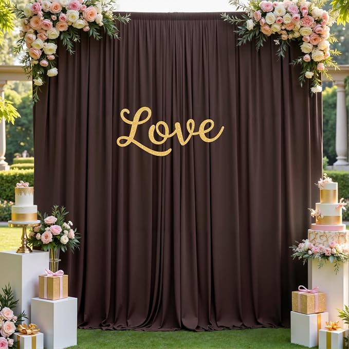 20×12ft Wrinkle Free Brown Backdrop Curtain - Image 8