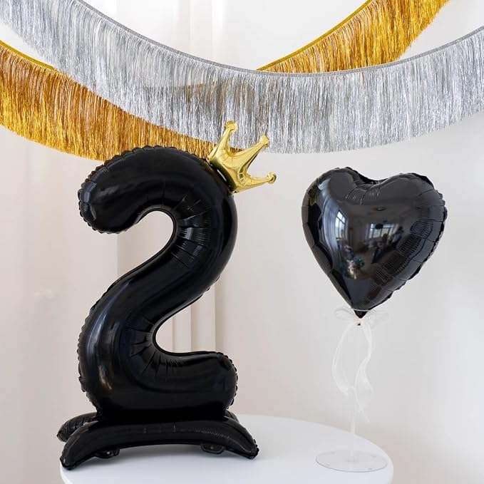 Black Crown Number 0 Balloon Standing Black Princess Digital 0 Foil Balloon | - Image 6