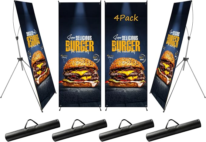 YOSE X Frame Banner Stand Fits Any Banner Adjustable Size 23"X63" to 32"X78" - Image 8