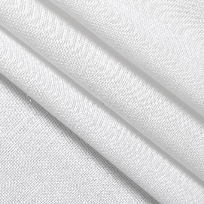 24 Inch White Curtains for Kitchen Windows Over Sink Linen Blend Modern Semi - Image 7