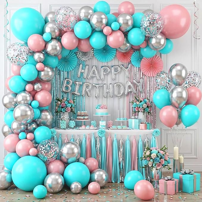 APLANET 150pcs Teal Blue Balloons Different Sizes 18 12 10 5 Inch Latex - Image 7