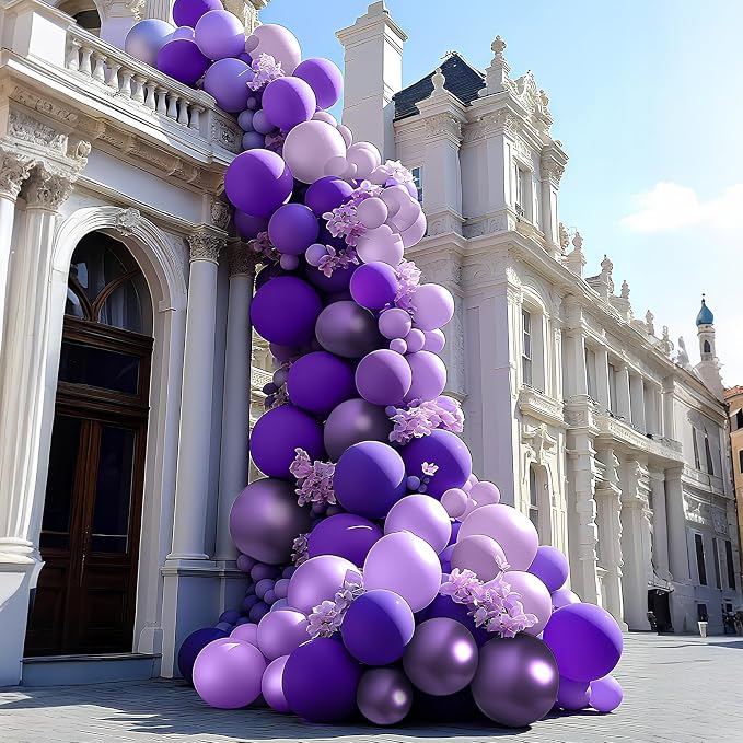 Purple Balloons 100 Pack 12 inch Extra Thick Metallic Pastel Dark Purple Party - Image 6