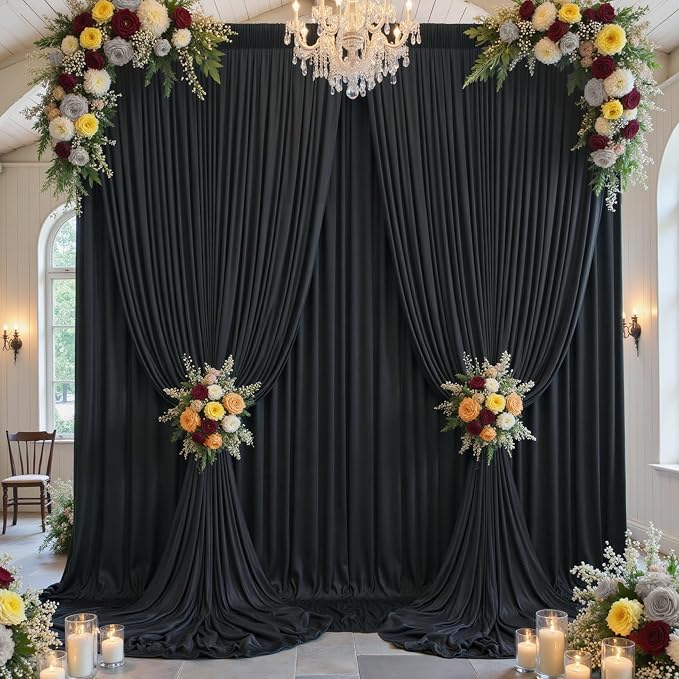 50×14ft Wrinkle Free Black Backdrop Curtain - Image 9