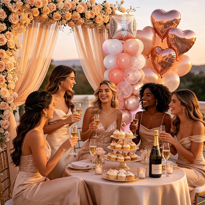 Rose Gold Balloon Column Stand Kit of 2,Pink Balloon Tower | 102Pcs Rose Gold - Image 7