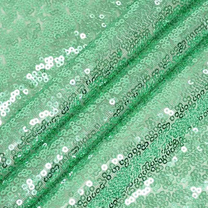 Eternal Beauty Mint Green 3mm Sequin Backdrop 10x10 Ft - Image 9