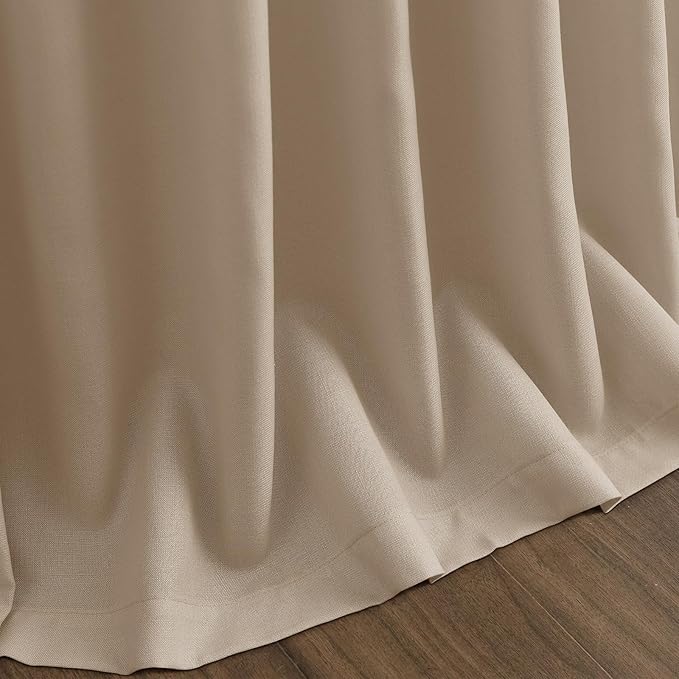 Sepia Beige Linen Curtains 102 Inches Long - Image 9
