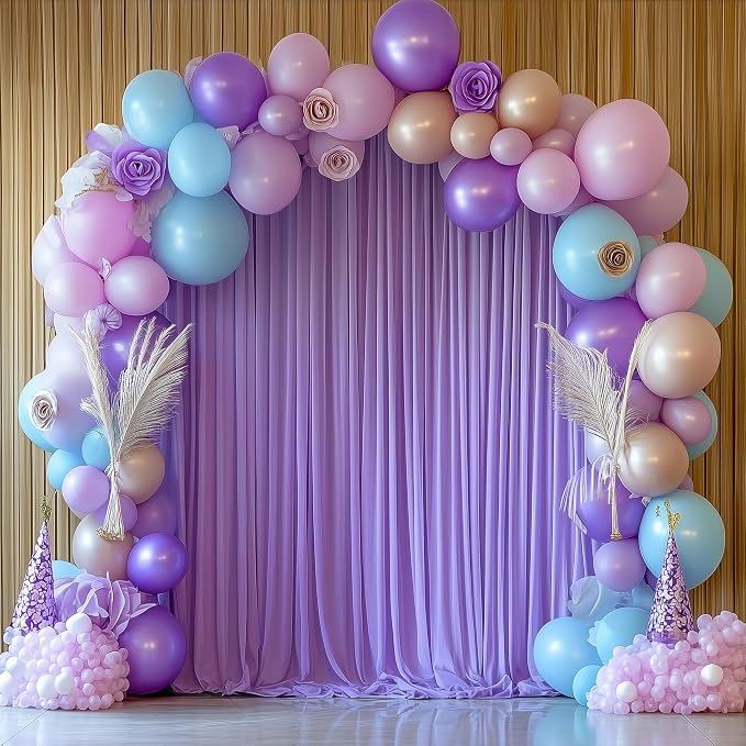 Lavender Purple Backdrop Curtain Drapes - Image 6