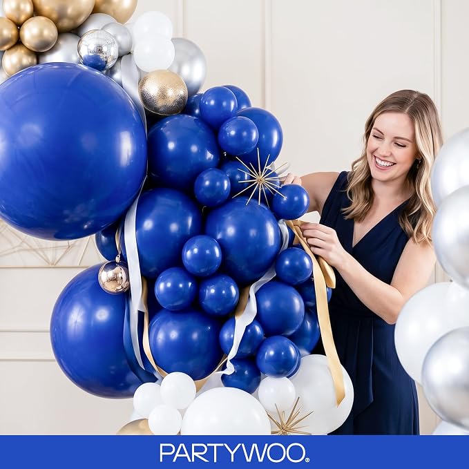 PartyWoo Royal Blue Balloons 152pcs Dark Blue Balloons Different Sizes | 18 12 - Image 9