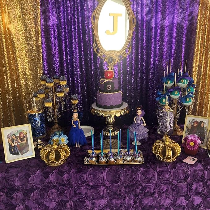 Purple Sequin Backdrop 8ft x 8ft Glitter Party Backdrop Curtains | Glitter - Image 7