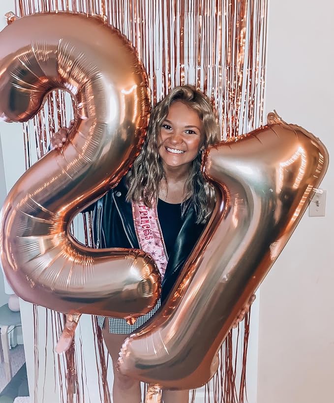 Rose Gold Number 5 Balloon 40 Inch - Image 7