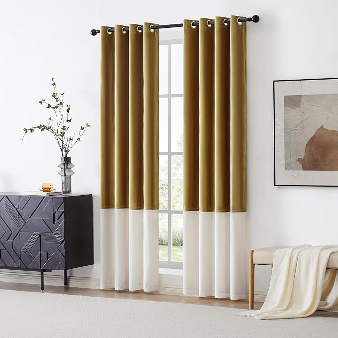 BULBUL Luxury Ivory Gold Curtains 63 inches - Image 7