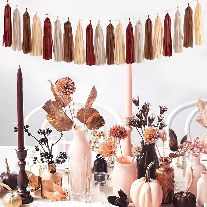 Boho Baby-Shower Burgundy-Brown Champagne Party-Decorations - Image 7