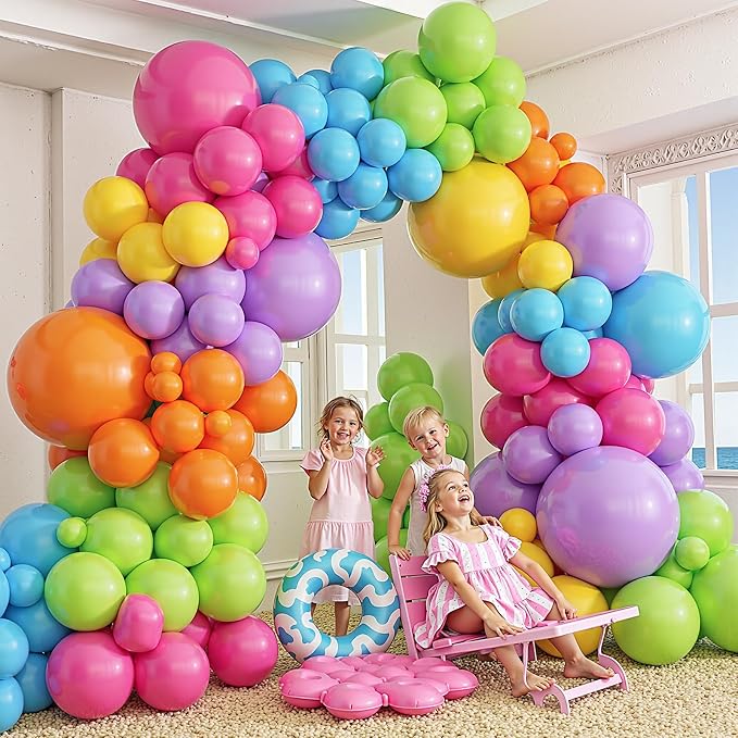 412pcs Summer Tropical Balloon Arch Garland Kit, Different Sizes 18 12 10 5inch - Image 7