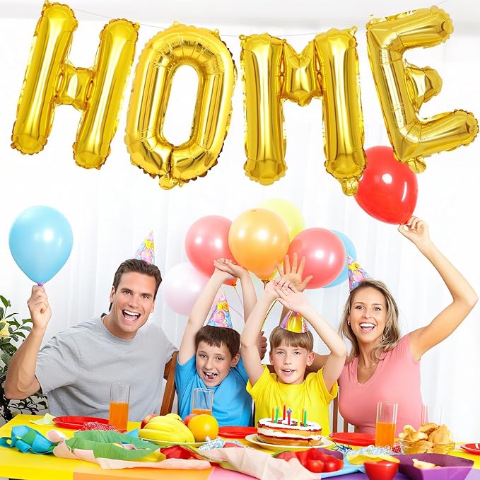 Gold HOME Balloons 40 Inch, Large HOME Letter Banner - Image 9