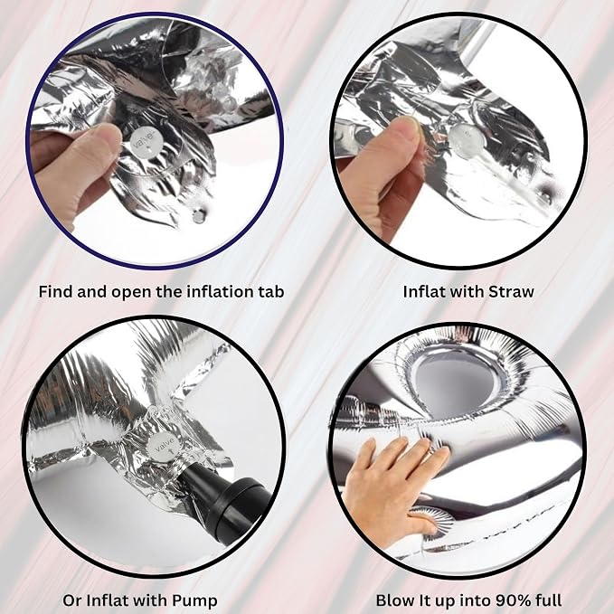 Silver Number Balloon 3 Mylar Foil Balloons 32 inch - Image 9