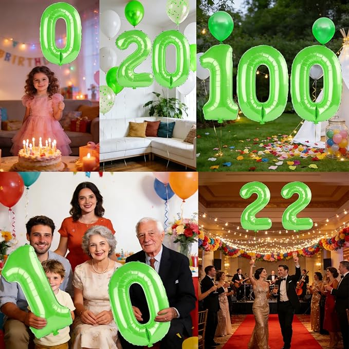 40 Inch Number 100 Balloons for 100th Birthday Party Decorations, 0-100 Fruit - Image 7