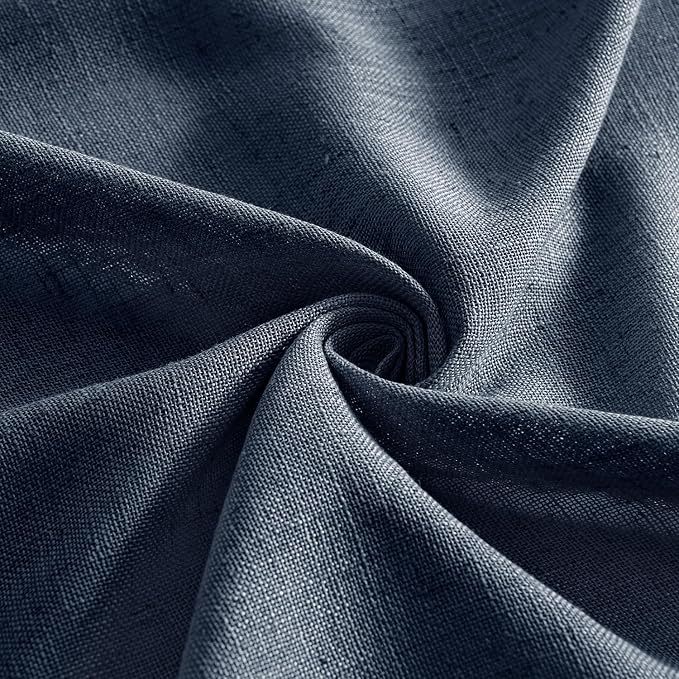 MIULEE Navy Blue Linen Curtains 52x72 Inch 2 Panels - Image 8