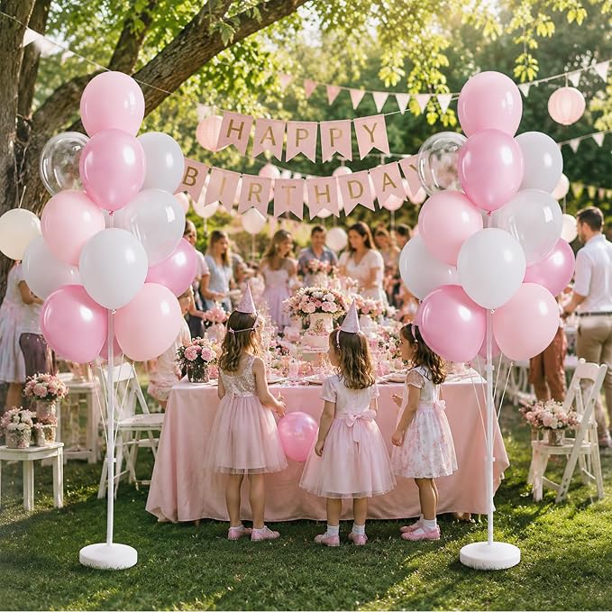 Clear Pink Balloon Column Stand Kit - Image 7
