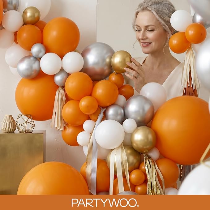 PartyWoo Burnt Orange Balloons 100pcs Terracotta Fall Color 36 Inch | 36 18 12 - Image 9