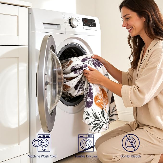 SUBRTEX Boho Leaf Printed Curtains 95 inch Long 2 Panels, Room Darkening - Image 8