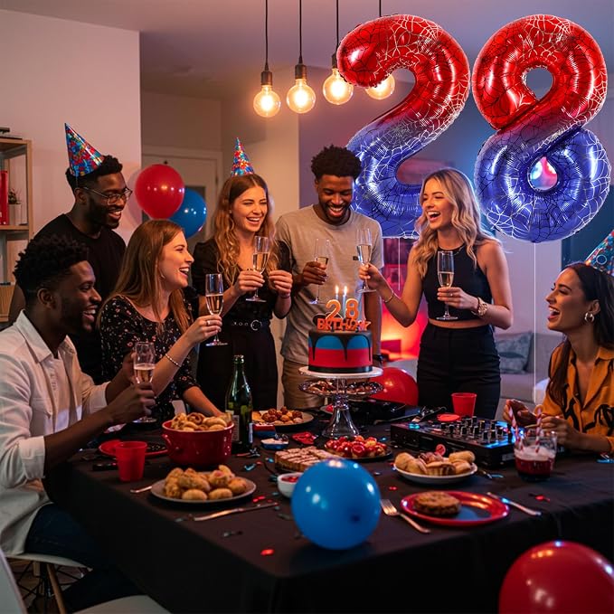 40 Inch Red Blue Number 8 Balloon - Image 4