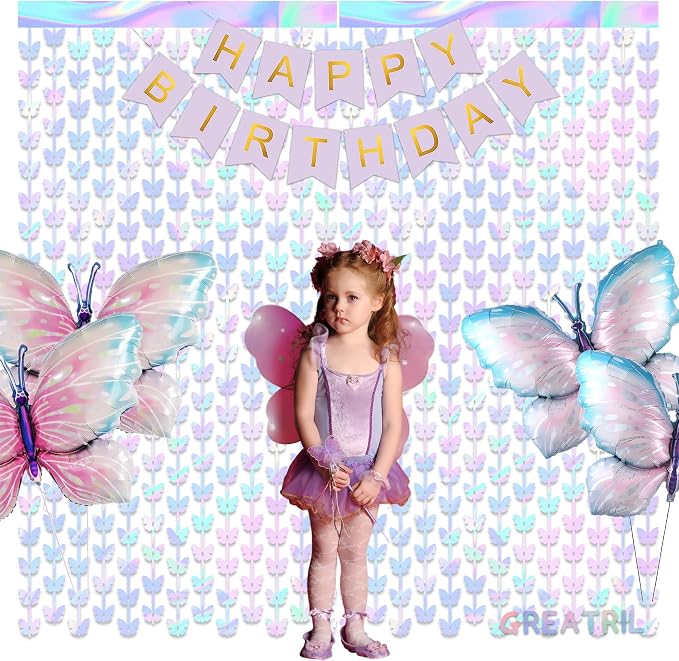 Iridescent Butterfly Fringe Party Backdrop - Image 7