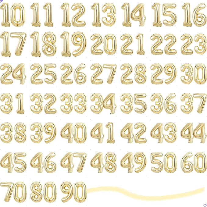 Champagne Gold Number 56 65 Balloon - Image 8
