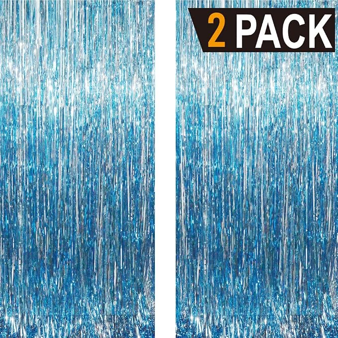 GOER 6.4 ft x 9.8 ft Metallic Tinsel Foil Fringe Curtains, Graduation - Image 9