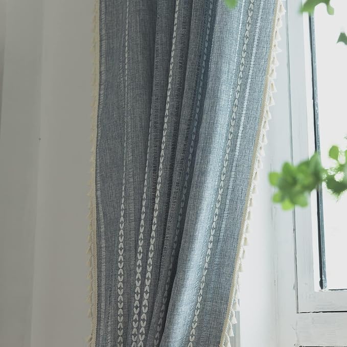 Sutuo Home Blue Boho Curtains 120 inches Long - Image 9