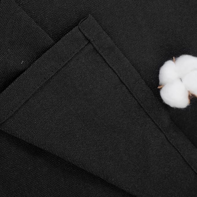 YoungsTex Black Curtains 63 Inch Length 2 Panels, Linen Semi Sheer Drapes - Image 8