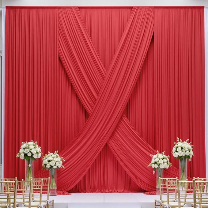 20×14ft Wrinkle Free Red Backdrop Curtain - Image 9