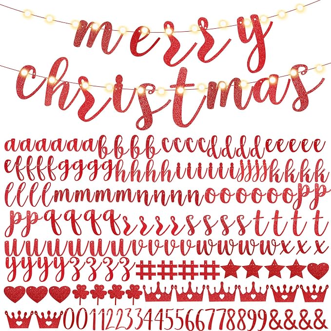 TaoBary 167 Pcs DIY Banner Kit Happy Birthday Glitter Banner Customizable - Image 8