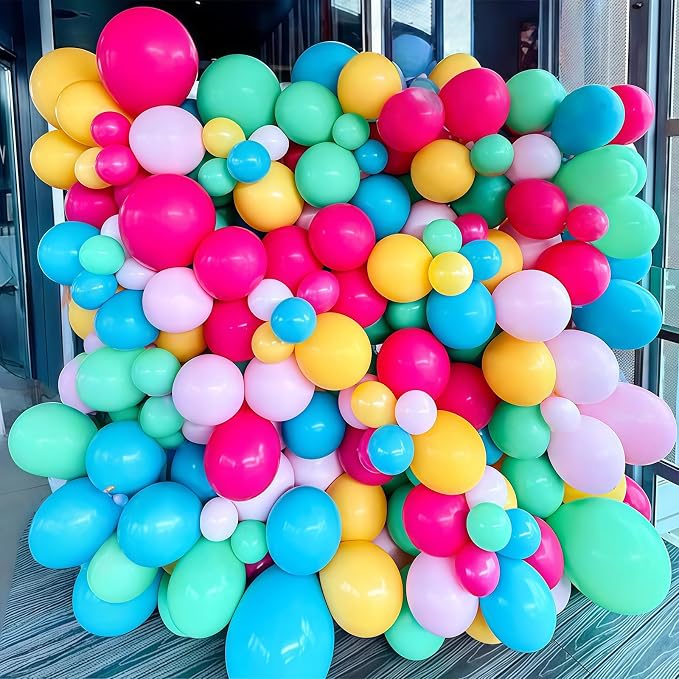 Mexican Fiesta Balloon, 60 Pack 12 Inch Rainbow Colors Balloon - Image 7