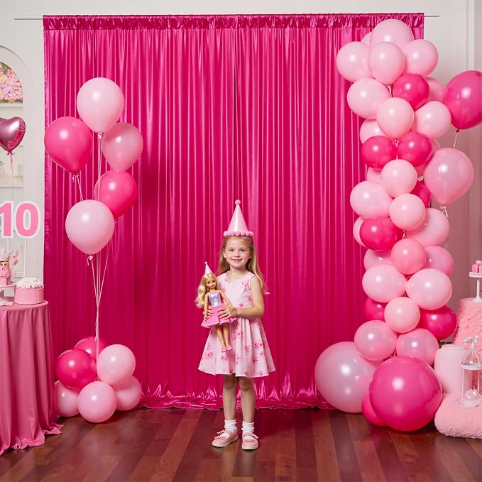 gogoparti 20x10FT Hot Pink Sequin Backdrop Curtain - Image 8