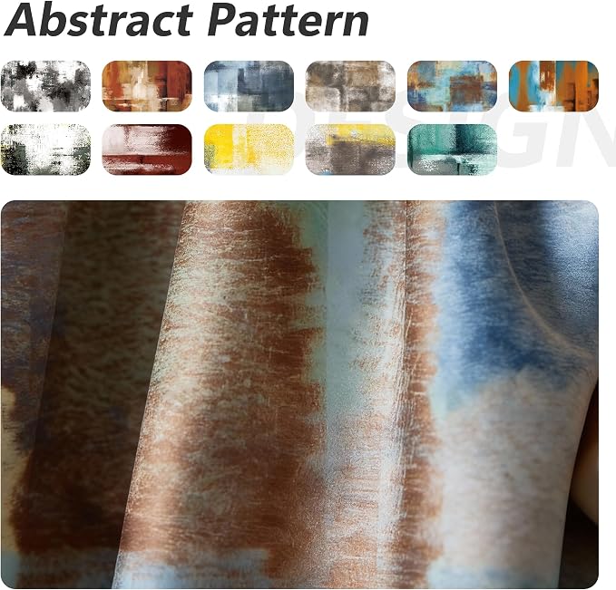 Asuexpect Abstract Curtains 2 Panels Abstract Rust Curtain Room Darkening - Image 9