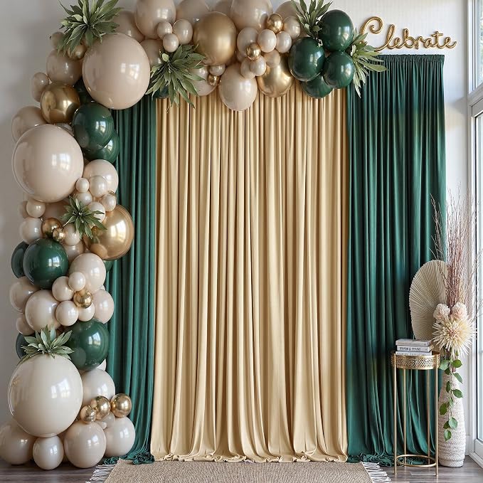 50ft×14ft Long Champagne Backdrop Curtain - Image 9