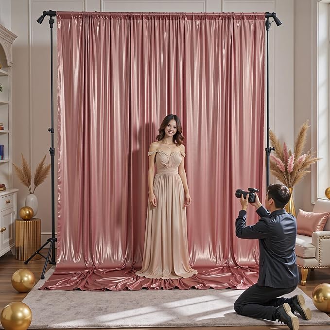 20x10FT Rose Gold Sequin Backdrop Curtain - Image 8