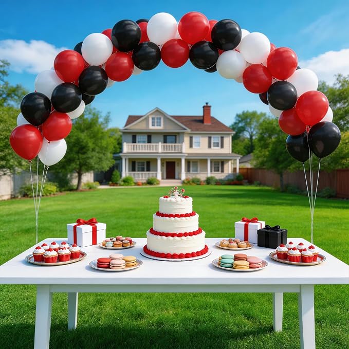 160Pcs Red Black White 12 Inch Matte Latex Balloons Bulk - Image 7