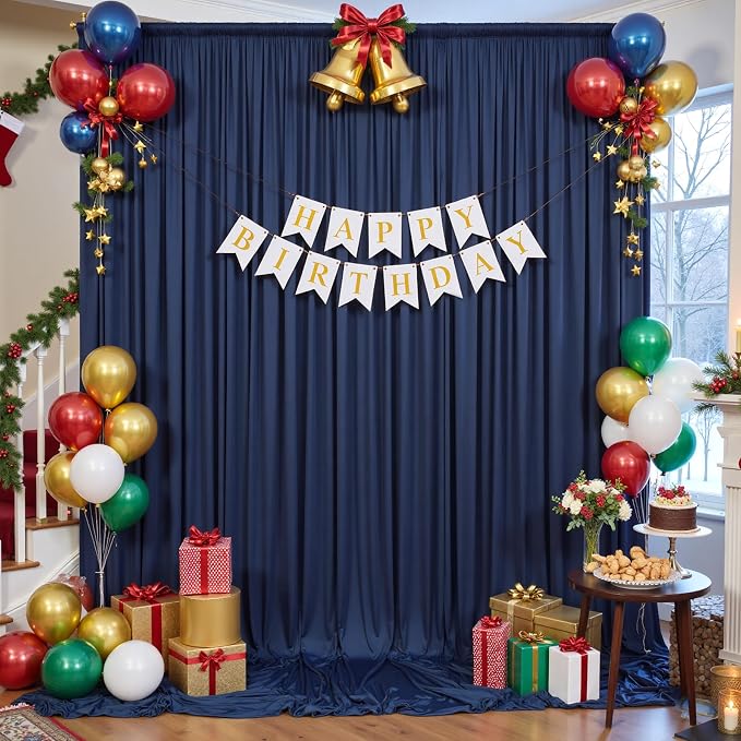 20×14ft Wrinkle Free Navy Blue Backdrop Curtain - Image 9