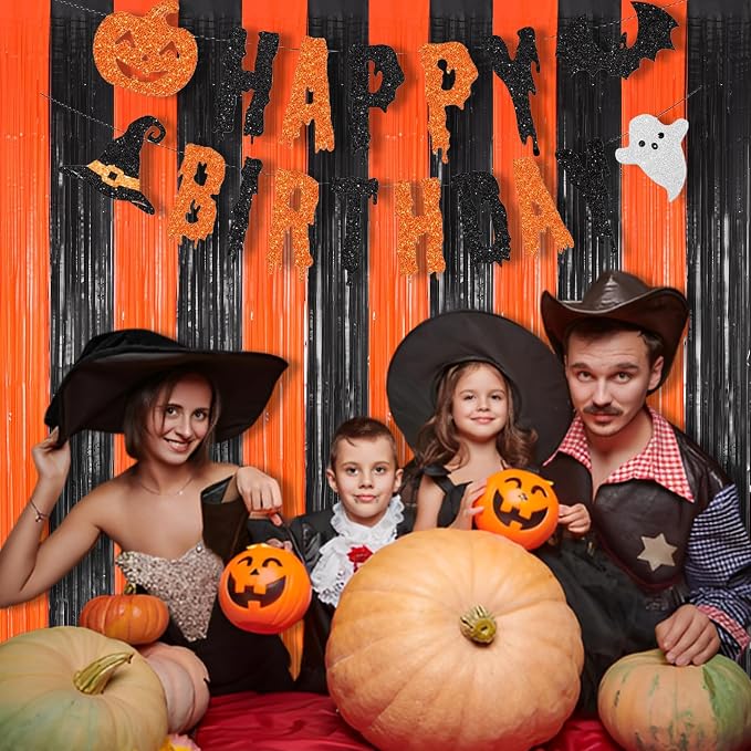 BRAVESHINE Party Foil Fringe Curtains Backdrop Halloween Decorations | - Image 9