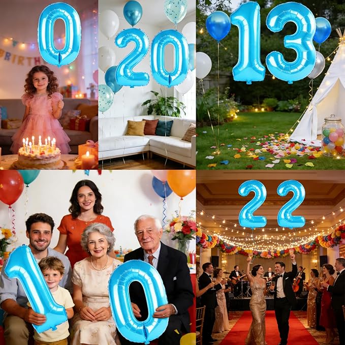 40 Inch Number 13 Balloons for 13th Birthday Party Decorations, 0-100 Jewelry - Image 7