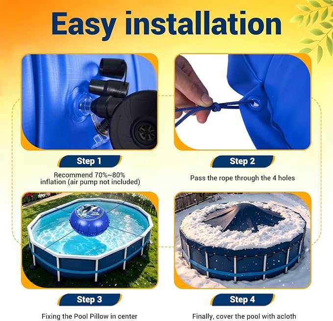 5x5FT Winter Pool Pillows for Above Ground Pools Closing Reusable | Winterizing - Image 7