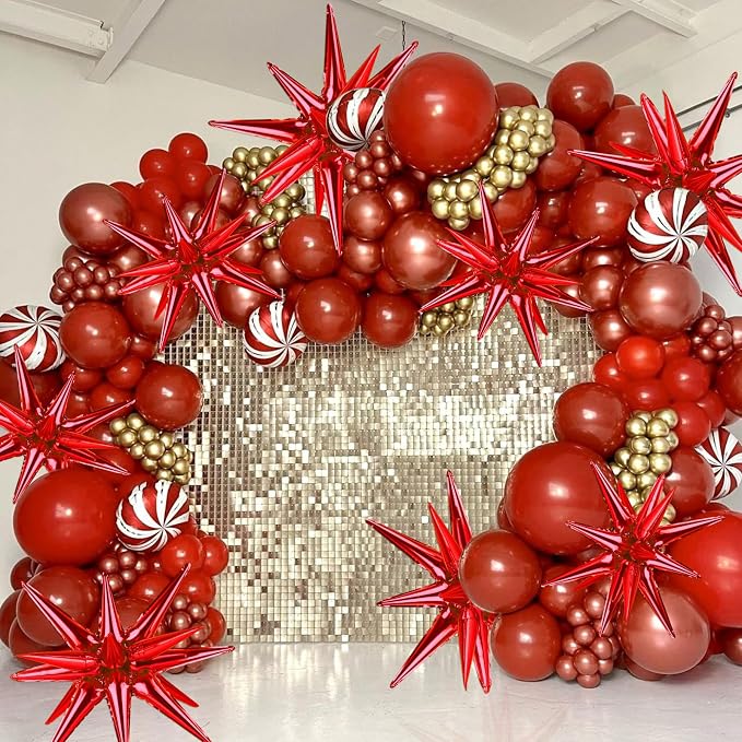 8 Pcs Red Star Balloons, 27/22 inch One-Piece Explosion Balloons Aluminum Foil - Image 7