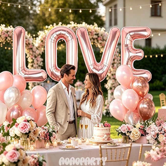 Letter Balloons Rose Gold 40 Inch T Large Big Foil Mylar Balloon | - Image 5