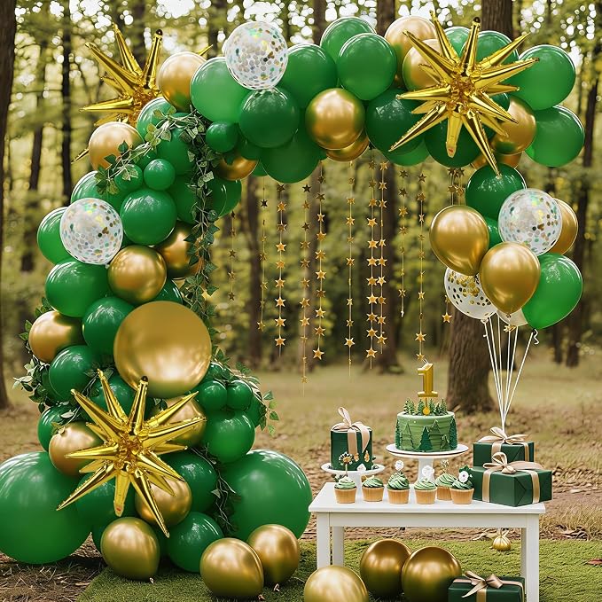 RUBFAC 2026 Graduation Decorations Green and Gold Balloon Garland Arch Kit - Image 7