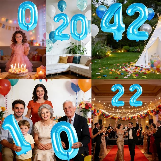 40 Inch Number 42 Balloons for 42nd Birthday Party Decorations, 0-100 Jewelry - Image 7