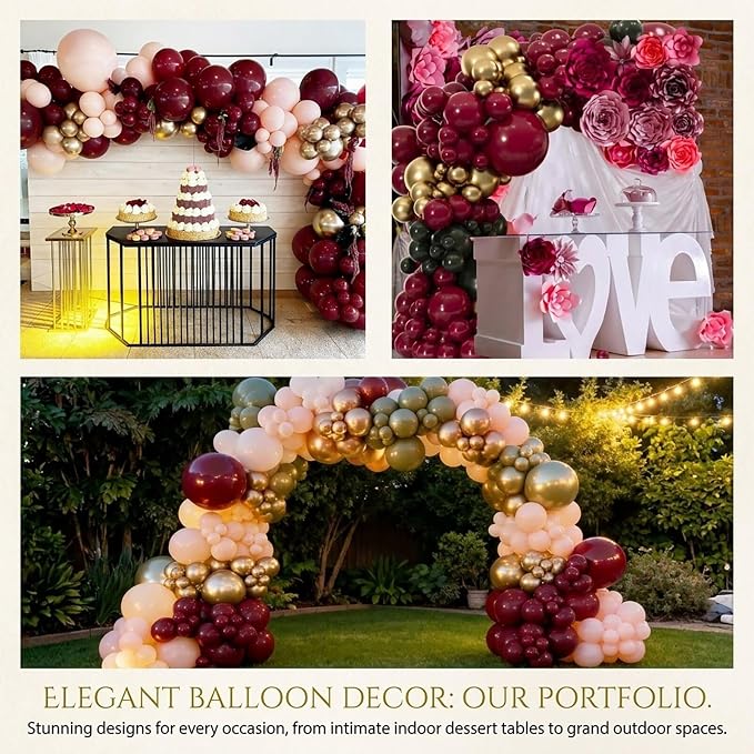 104pcs Burgundy Balloon Garland Arch Kit Different Sizes 18/12/10/5 Inch | - Image 7