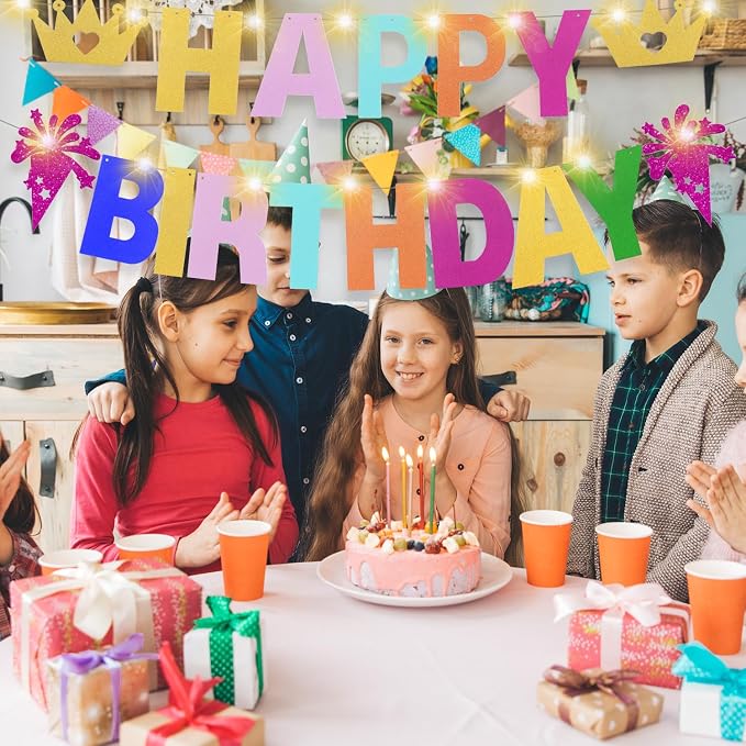 129Pcs Glitter Customizable Banner Kit DIY Custom Letter DIY Happy Birthday - Image 7
