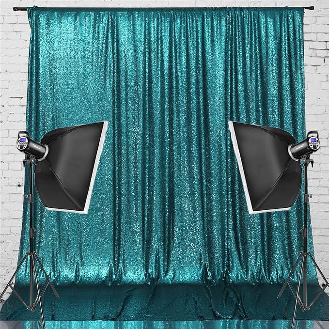 Eternal Beauty Teal 3mm Sequin Backdrop 8x8 Ft - Image 9