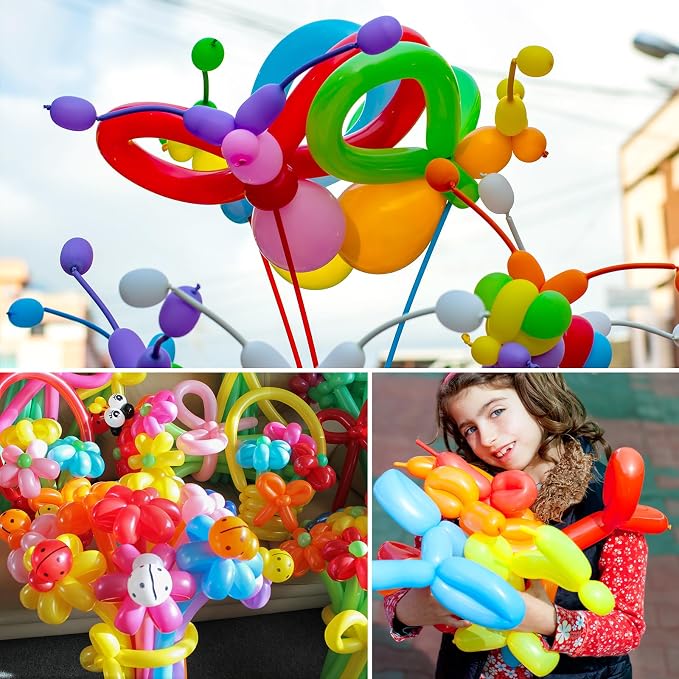 RUBFAC 100pcs Red 260 Balloons,for Animals modeling, Skinny Latex Twisting - Image 7